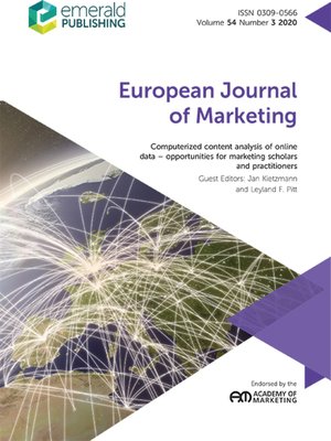 cover image of European Journal of Marketing, Volume 54, Number 3